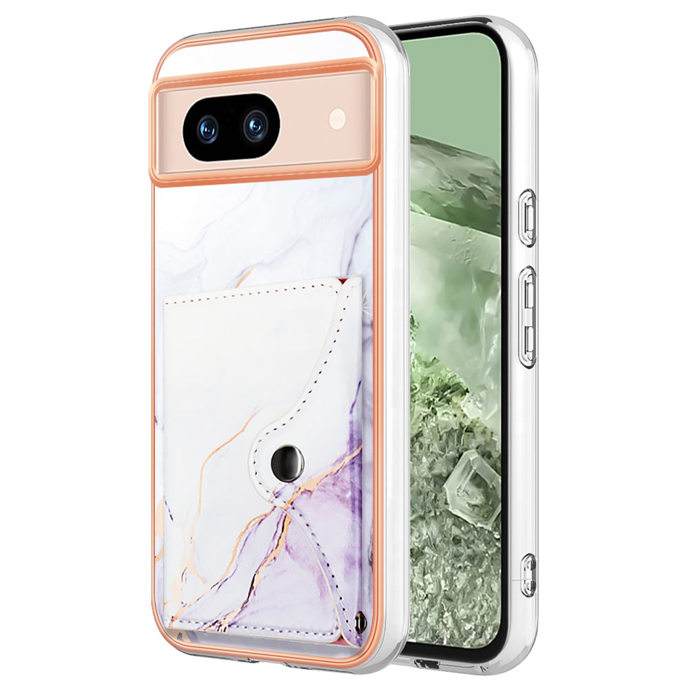 YB Leather Coating Series-9 for Google Pixel 8a Case IMD Pattern Card Holder Kickstand Phone Cover YB Leather Coating Series-9 for Google Pixel 8a Case IMD Pattern Card Holder Kickstand Phone Cover
